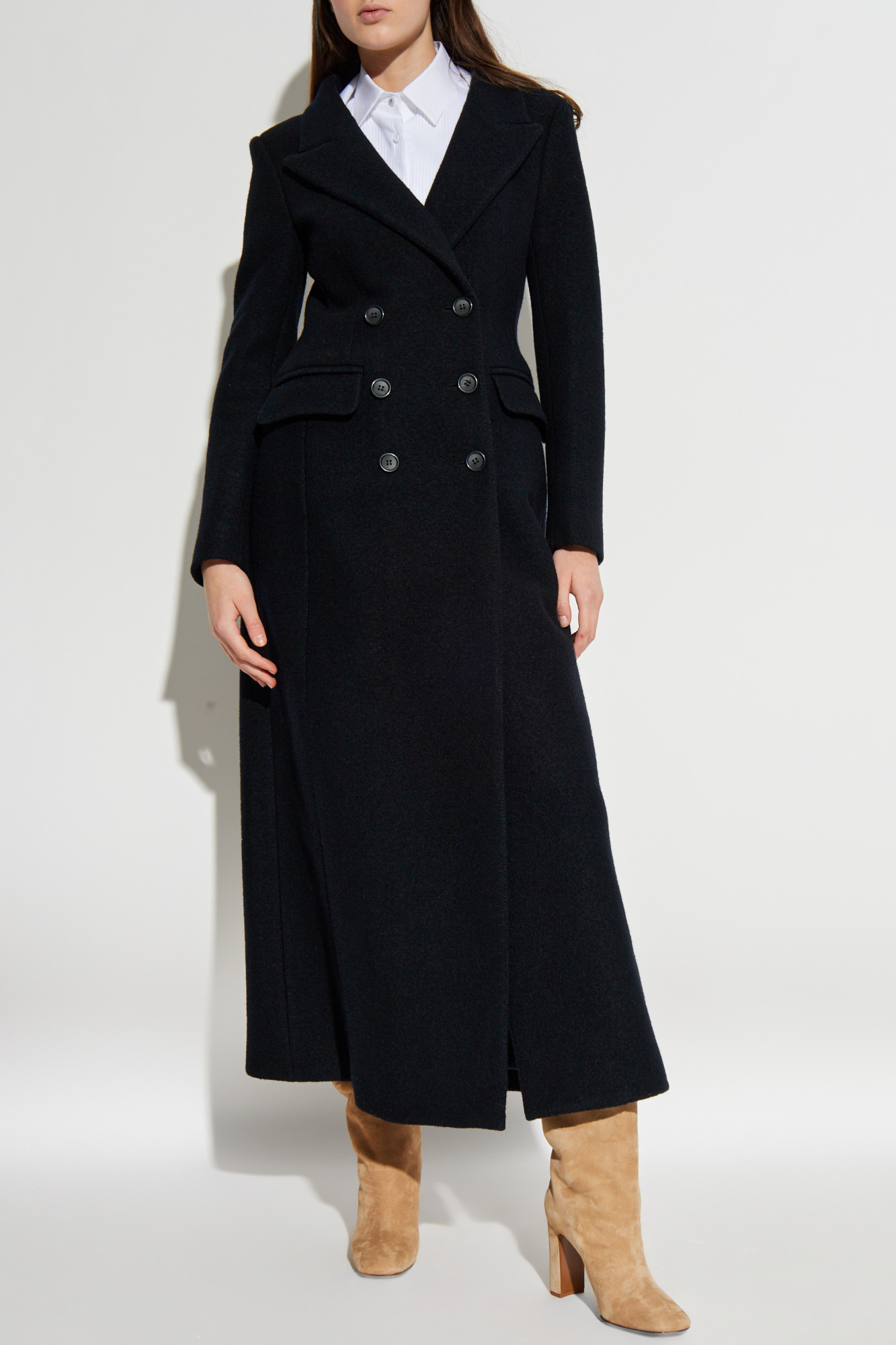 DOLCE&GABBANA ネイビーコート 40 Dolce & Gabbana Double-breasted coat with a single vent | Women's